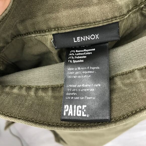 PAIGE Lennox JEANS Smokey Green Pants Men's 40 Stretch Casual - Picture 7 of 12